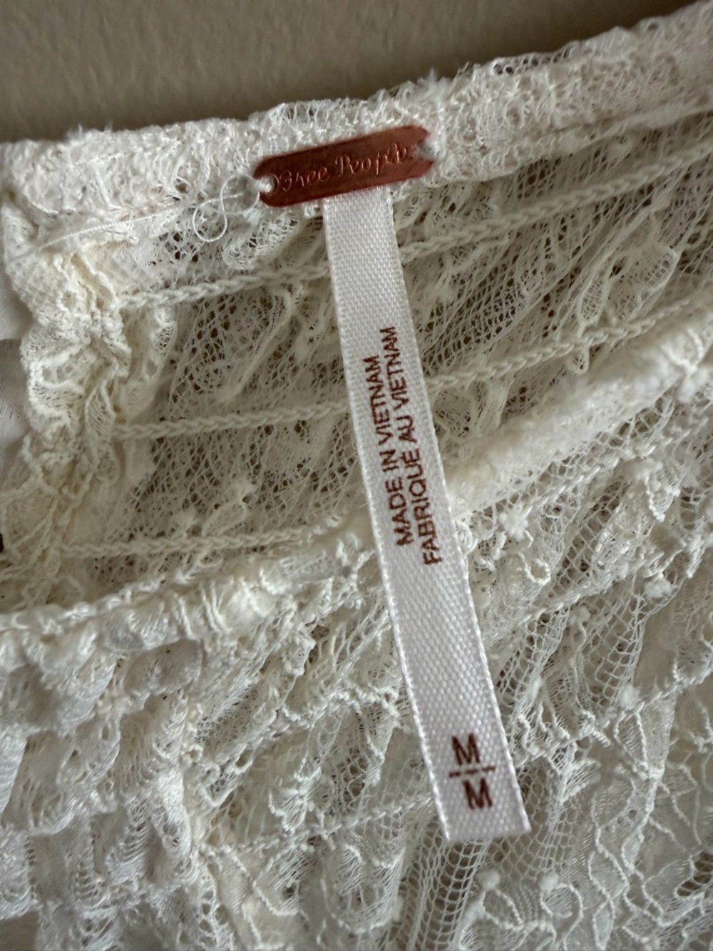 Free People Ivory Lace Off-Shoulder Peasant Blouse - Picture 6 of 6